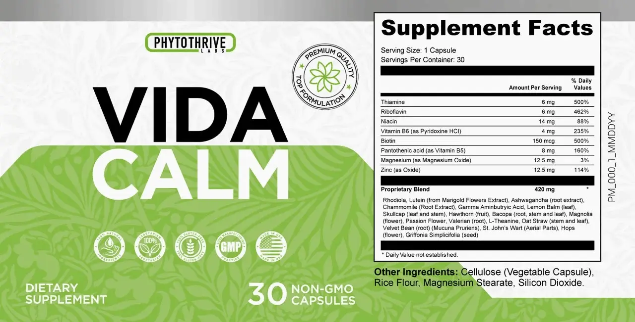 vidacalm-supplement-facts